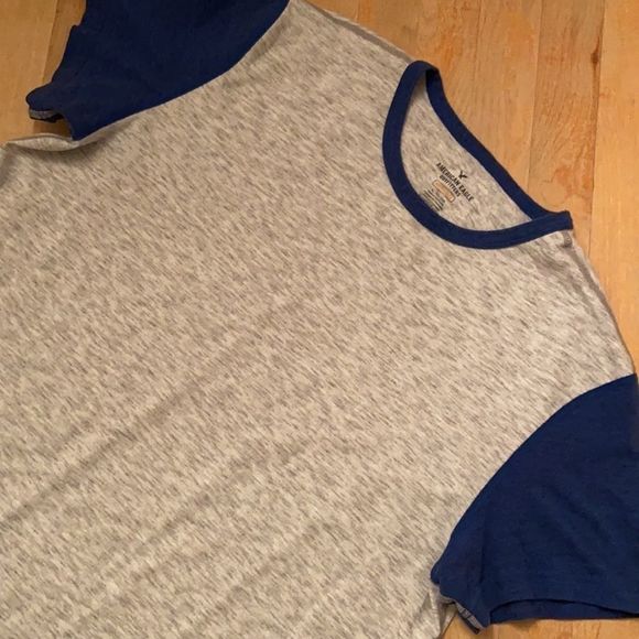 🦅 AEO Active Flex Gray Colour-Block Basic T-Shirt - Picture 4 of 9